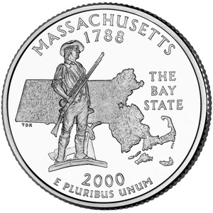 2000 Quarter - S - Massachusetts - Silver Proof reverse